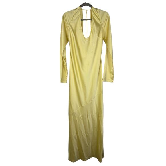 Helsa Angelica Backless Maxi Dress Satin Formal Wedding Evening Party Guest XL - Picture 4 of 15